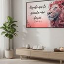 Quadro Leão e Salmo da Bíblia