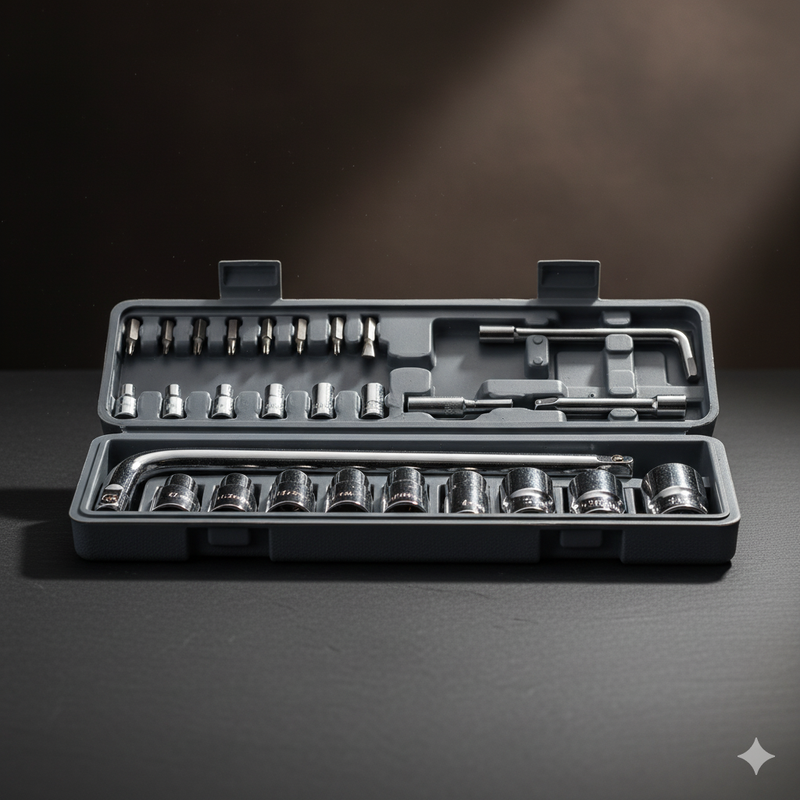 Kit de Ferramentas Soquetes 27 Peças Titanium