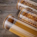 MEGA KIT Com 5 Potes Herméticos Com TAmpa de Bambu