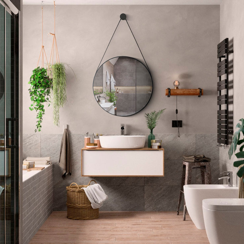 Espelho Redondo Adnet com Alça em Couro