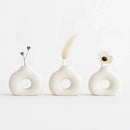 Kit 3  Vasos Nórdico Circular Decorativo de gesso minimalista